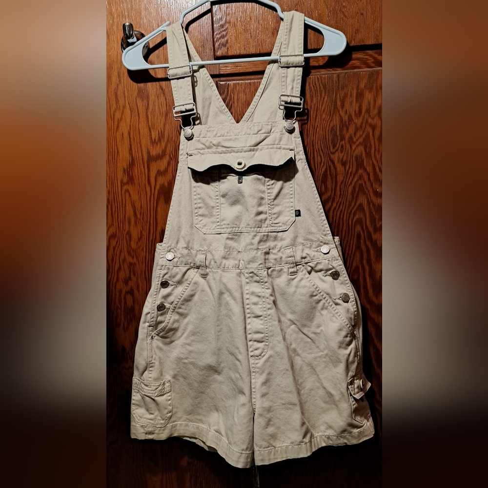 No Boundries Overalls Bib Shorts Tan Juvenile Medium (7/9)